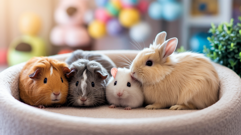 rabbit and guinea pigs